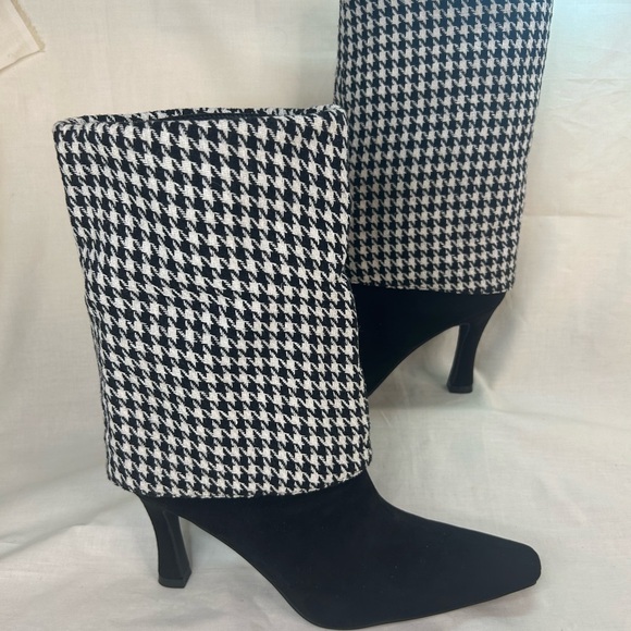 NWT - NY&Co Women’s Houndstooth Mid-Calf Boots Size 8 - Picture 1 of 4